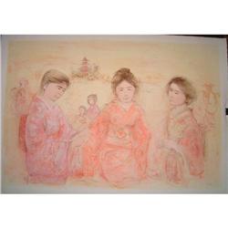 Japanese Geisha Girls lithograph  by Edna Hibel #858526