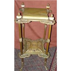 Victorian Marble Top Fern Stand with Finials #858543