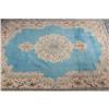 Image 1 : Unusual Blue Kerman Carpet. Radiant Color #858552