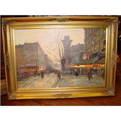 Painting  oil Rue Saint Denis, Paris, 1890's  #858705