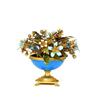 Image 1 : Enamel Bronze Flower Blue Murano Glass Planter #858777
