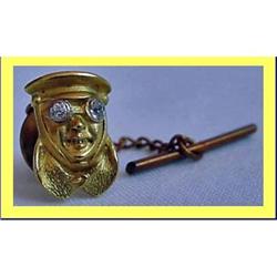 MOTORIST  PILOT VINTAGE TIE PIN GOLD DIAMOND #859288