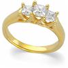 Image 1 :  14k Wedding Band 3 PRINCESS CUT DIAMONDS #879465