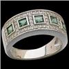 Image 1 : WhiteGold EMERALD DIAMOND Wedding Band. #879473
