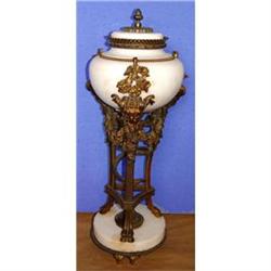 19c French Bronze Marble Jardiniere Urn Vase #879965