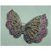 Image 1 : 14kt Gold Butterfly Brooch Ruby Sapphire Topaz #879970