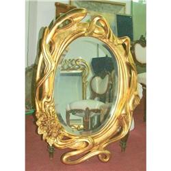 Oval  Art Nouveau  Mirror  gilt  #879972