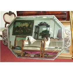 Wrought iron Art Deco Mirror silvered 58i W #879973