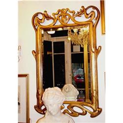 Art Nouveau Mirror Carved wood gilt  #879981