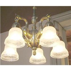 Empire 5L  chandelier swans etched shades #880108
