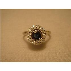 Ring  Saphire  Diamond  Cluster 18ct. Gold #884928