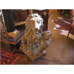 Pair of French Stone Lions #884944