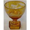 Image 1 : Bohemian Amber Crystal Footed Bowl with Deer #885122