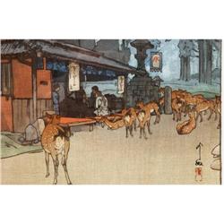 Old Japanese Yoshida Shrine Woodblock Print Sg #885197