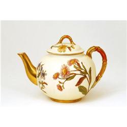 Antique Royal Worcester Teapot Floral Pattern #885202