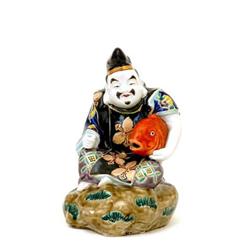 Old Japanese Kutani Imari Ebisu Figurine 7 God #885204