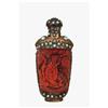 Image 1 : Old Chinese Cinnabar Lacquer Turquoise Snuff #885218