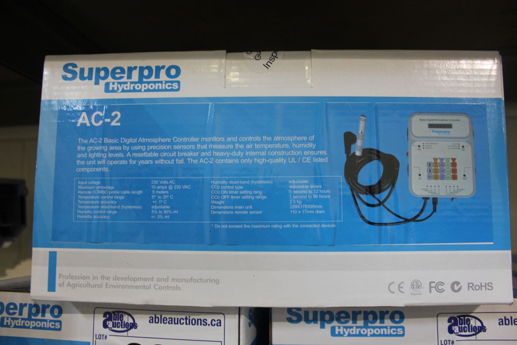 Atmosphere Controller SUPERPRO HYDROPONICS AC-2 DIGITAL ATMOSPHERE CONTROLLER - Able Auctions