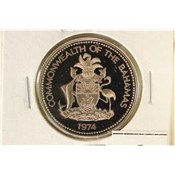 1974 BAHAMAS SILVER PROOF 50 CENTS .2667 OZ. ASW