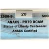 Image 3 : 1986-S STATUE OF LIBERTY HALF $ ANACS PR70 DCAM