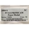 Image 3 : 2004-S JEFFERSON NICKEL PEACE MEDAL PCGS PR69 DCAM