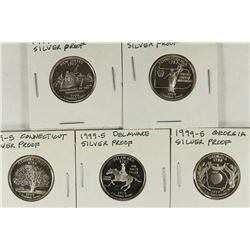 ALL 5-1999-S WASHINGTON STATE QUARTER SILVER PF'S