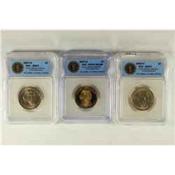 2007-P/D/S JEFFERSON DOLLAR SET ICG MS67'S