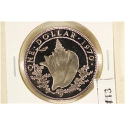 1970 BAHAMAS SILVER PROOF DOLLAR .4466 OZ. ASW