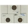 Image 1 : 1883, 1890 & 1891 SEATED LIBERTY DIMES