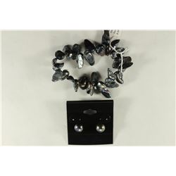 FRESH WATER PEARL BRACELET & EARRING SET