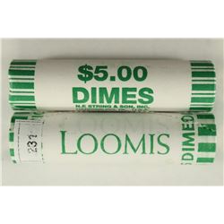 2-$5 ROLLS OF 2011-P & D ROOSEVELT DIMES BU'S