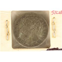 1887 BELGIUM SILVER FRANC .1342 OZ. ASW