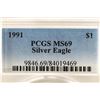 Image 3 : 1991 AMERICAN SILVER EAGLE PCGS MS69