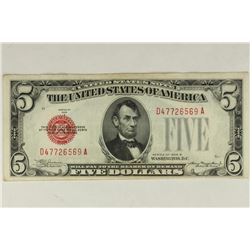 1928-B $5 US NOTE JULIAN / MORGENTHAU CRISP UNC