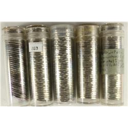 5-SOLID DATE ROLLS OF CANADIAN NICKELS 1948 (40),