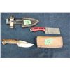 Image 1 : Mini Damascus Cleaver (3" Blade) & a Stainless Skinning Knife (3" Blade)
