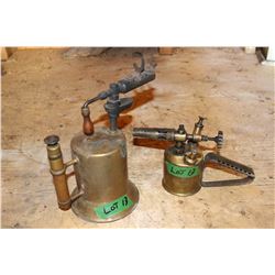 Optimus #321 Brass Blow Torch (Made in Sweden) & a Larger Brass Blow Torch