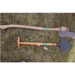 Grub Hoe & a Peat Moss Block Cutter