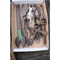 Flat of Alligator Wrenches (5) and Assorted Wrenches (10)