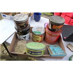 Flat with 7 Tobacco Tins & an Old Chum Smoking Tobacco Bag