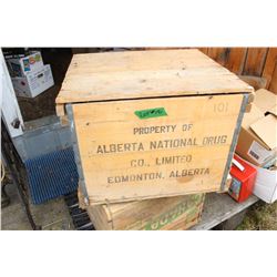 Alberta National Drug Co. Limited, Edmonton, Ab Wooden Box