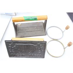 Two Bacon Presses & 2 Egg Rounds