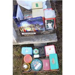 Two Flats of Assorted Collectible Tins