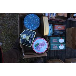 Two Boxes of Assorted Collectible Tins