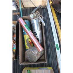 Two Sprayers/Dusters and a Pyrene Dry Chemical Fire Extinguisher