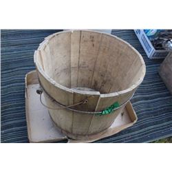 Wooden Slatted Pail with Handle