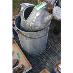 Galvanized Well Pail and a Watering Can