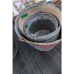 Three Galvanized Pails