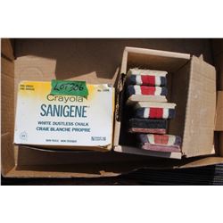 Box of School Chalk and Chalkboard Erasers