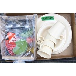 Flat with Melamine-type Dishes, Egg Cups, etc.